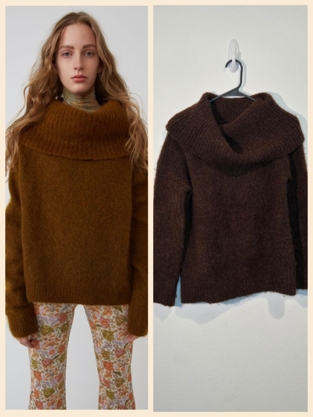 Banana Republic Oversized Alpaca Hair Cowl-Neck Sweater Tunic Size XS